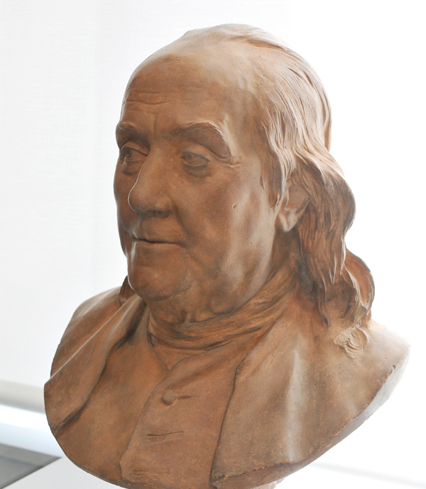 Benjamin Franklin. Jean Antoine Houdon.