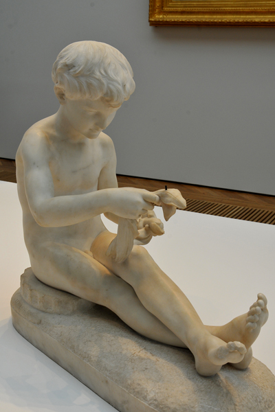 Enfant à la sauterelle. Charles Auguste Lebourg.